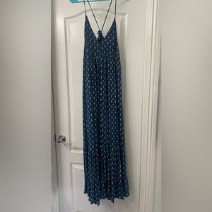 Blue with white detail maxi sundress
